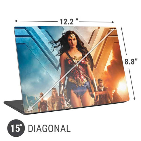 DC Comics Wonder Woman Main characters Poster Universal Laptop 15in (12.2 x 8.8in) Skin
